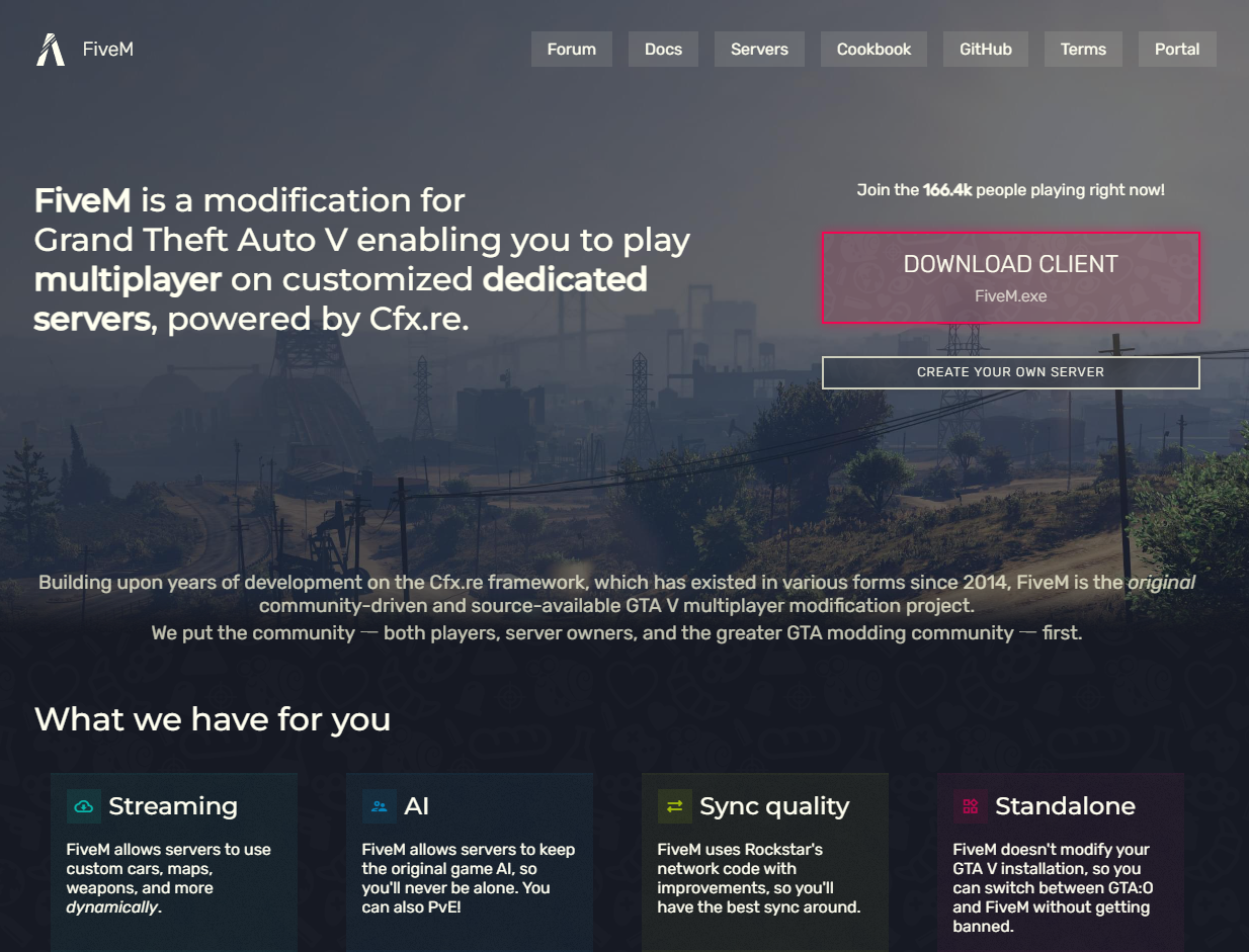 FiveM 다운로드 화면